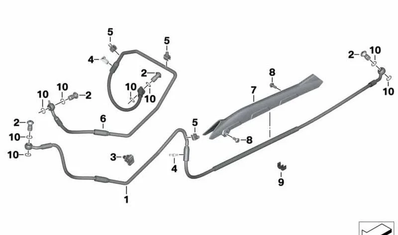 Guía de latiguillo de freno OEM 34328526533 para motos BMW R1200GS, R1250GS, R1200RT, R1250RT, R1200R, R1250R... y más. Original BMW Motorrad.