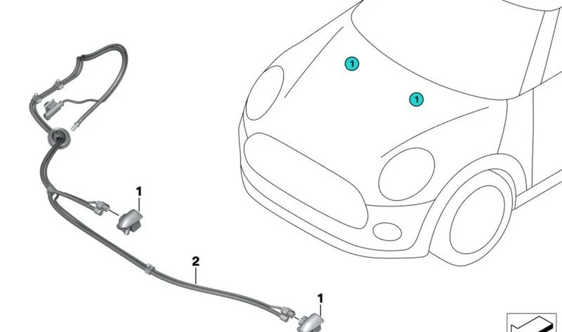 Brazo limpiaparabrisas delantero OEM 61667410756 para MINI F56, F55, F57, F56 BEV... y más. Original MINI.