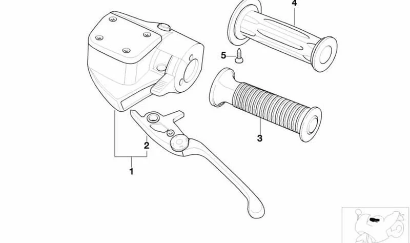 Empuñadura izquierda OEM 32727658471 para motos BMW R1150GS, R1150RT, R850R... y más. Original BMW Motorrad.