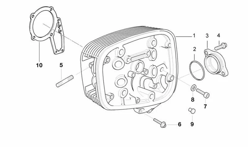 Culata izquierda OEM 11121342199 para motos BMW R1100S, R1150GS, R1150R... y más. Original BMW Motorrad.
