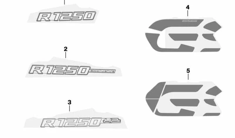 Inscripción derecha OEM 51148396274 para motos BMW R 1250 GS Adventure (051, 0M01). Original BMW Motorrad.