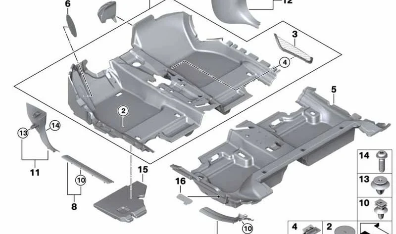 Moldura entrada trasera derecha OEM 51477391496 para MINI Clubman F54, F54 LCI. Original MINI.
