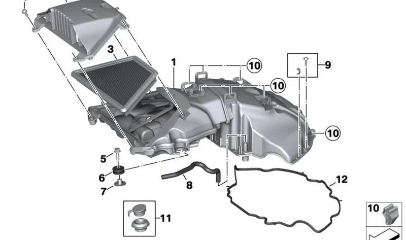 Juego de ventilación de cárter del cigüeñal OEM 13717923527 para motos BMW R 18, R 18 Classic, R 18 B, R 18 Transcontinental. Original BMW Motorrad.