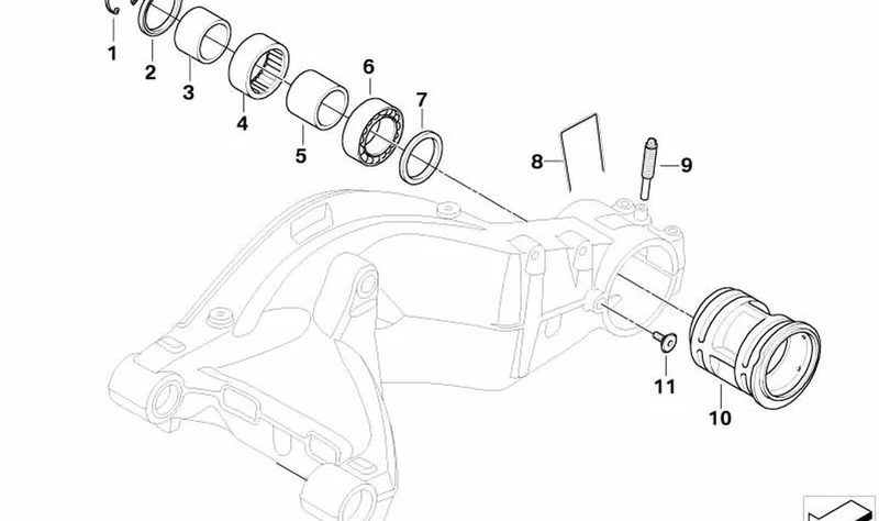 Cojinete de agujas OEM 33358526136 para BMW F800GT, F800S, F800ST. Original BMW Motorrad.