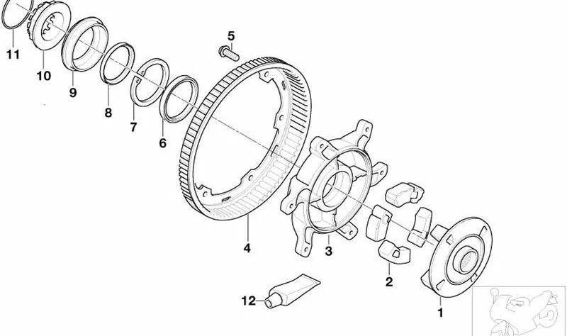 Pasta de montaje OEM 18219062599 para motos BMW R50/5-R90S, S 1000 RR, M 1000 XR... y más. Original BMW Motorrad.