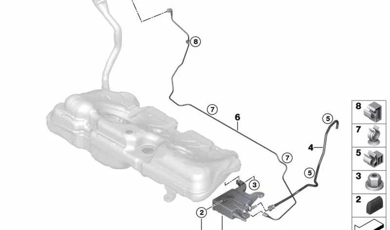 Tubería de ventilación OEM 16117300653 para MINI F55, F56 LCI (2013-2024). Original MINI.