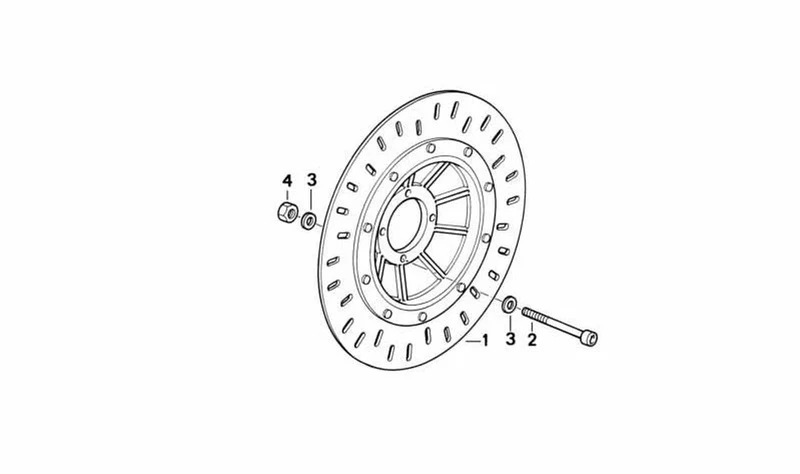 Disco de freno delantero no perforado OEM 34112314240 para motos BMW K75, K75 RT, K75 C, K75 S. Original BMW Motorrad.