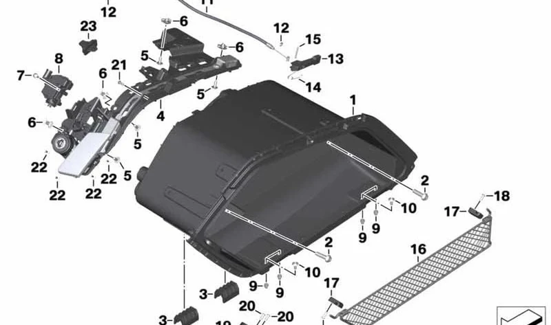 Tope de goma OEM 46548557716 para motos BMW K1600 Bagger K61 (2017-2025). Original BMW Motorrad.