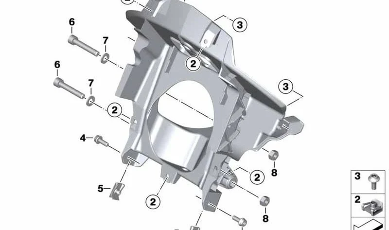 Tornillo cilíndrico soporte revestimiento frontal OEM 46638564077 para BMW Motorrad G 310 GS (K02). Original BMW Motorrad.