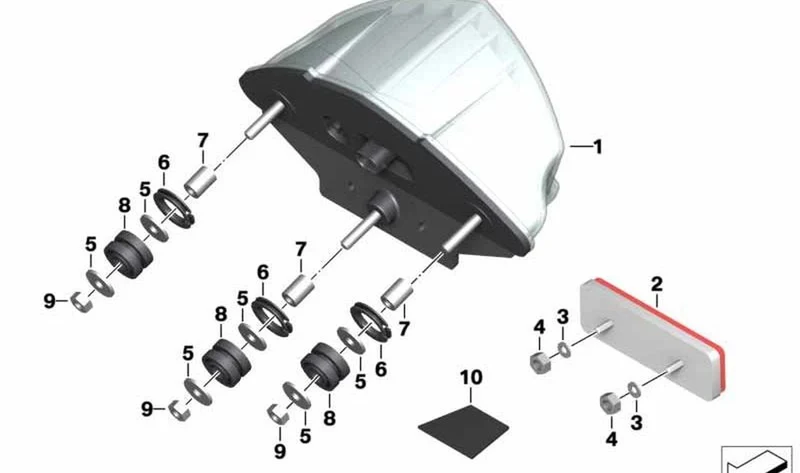 Luz trasera LED OEM 63217714556 para motos BMW R1200GS, R1200GS Adventure, F800R. Original BMW Motorrad.