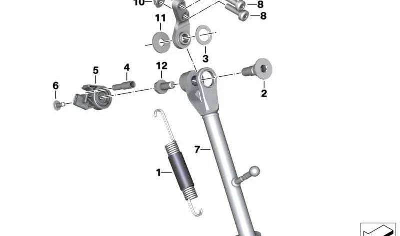 Tornillo caballete lateral OEM 46539457226 para BMW Motorrad G 310 GS, G 310 R. Original BMW Motorrad.