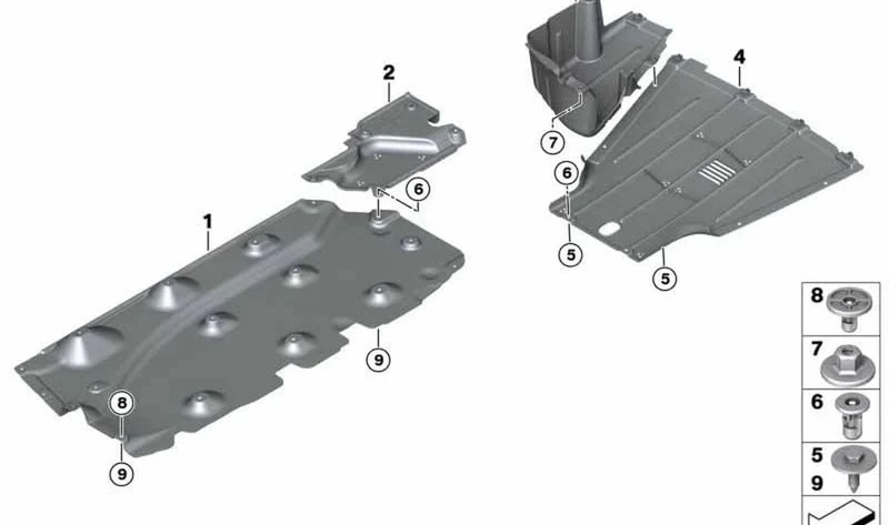 Revestimiento de bajos trasero derecho OEM 51757491958 para MINI F56 BEV, F56 BEV LCI, Cabrio F57 BEV. Original MINI.