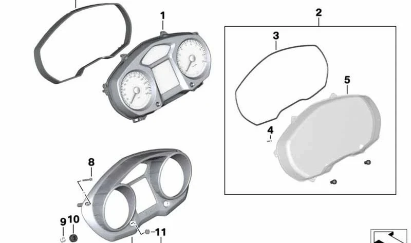 Cordón redondo OEM 62117692022 para motos BMW K1200GT, K1300GT, R1200RT, R900RT. Original BMW Motorrad.