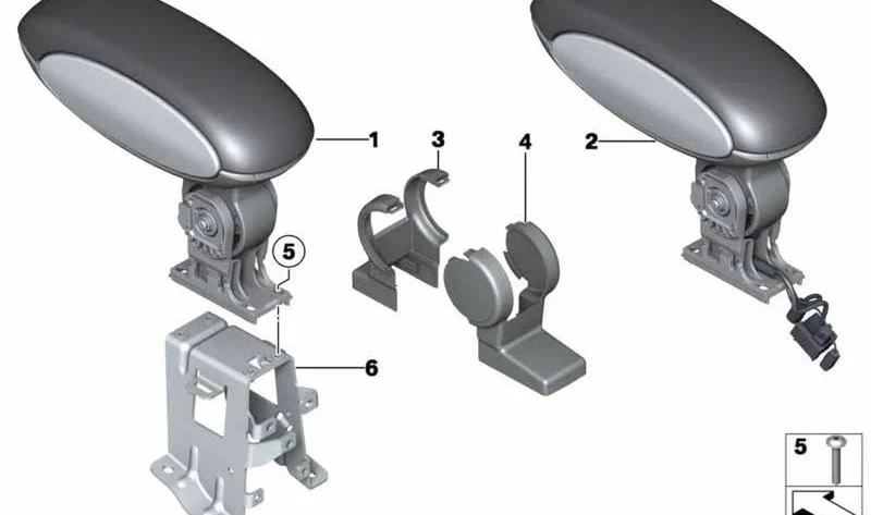 Moldura reposabrazos delantero OEM 51169806395 para MINI Countryman R60, Paceman R61. Original MINI.