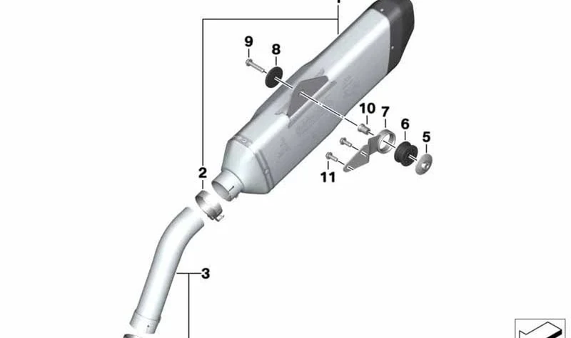 Silenciador deportivo OEM 77118405317 para BMW Motorrad F750GS, F850GS, F850GS Adventure... y más. Original BMW Motorrad.