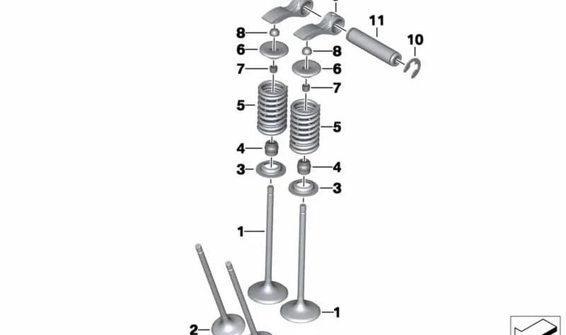 Muelle de válvula OEM 11347688358 para motos BMW F700GS, F800GT, F800S, F800ST, F650GS, F800GS... y más. Original BMW Motorrad.