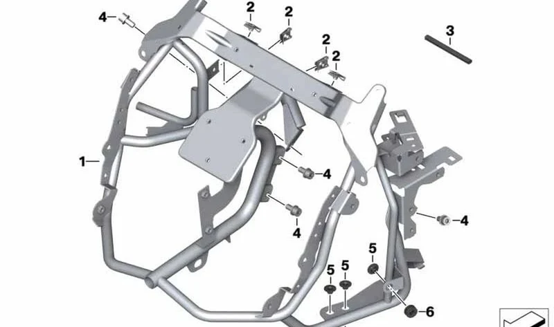 Soporte de revestimiento delantero OEM 46638556376 para motos BMW C 650 Sport (K18). Original BMW Motorrad.