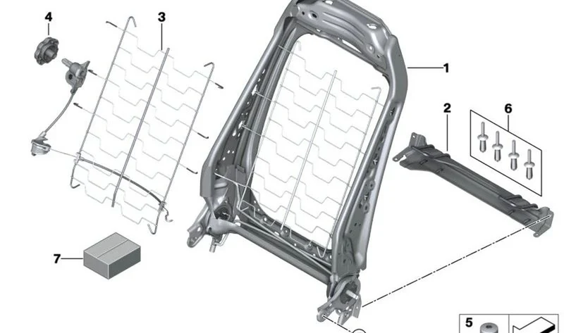 Soporte Isofix lado izquierdo OEM 52107358107 para MINI F56, F55, Clubman F54, Countryman F60... y más. Original MINI.