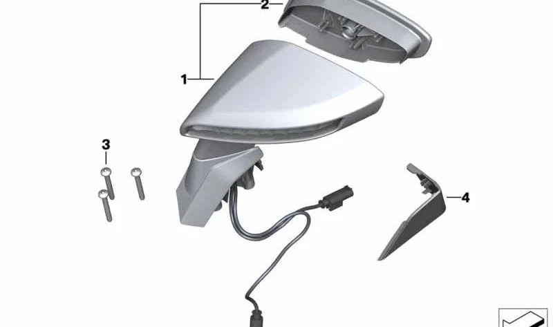 Retrovisor derecho OEM 51168396598 para BMW Motorrad C 650 GT (K19) 2015-2020. Original BMW Motorrad.