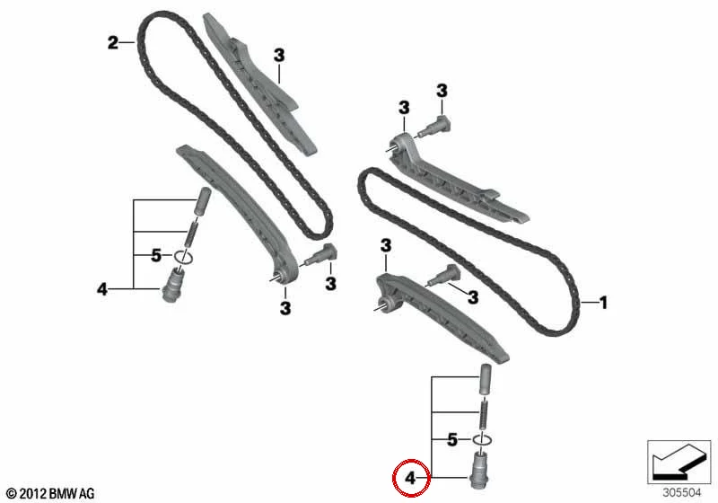 Conjunto tensor de cadena OEM 11318542060 para motos BMW R1200GS, R1200RT, R1200R, R1200RS... y más. Original BMW Motorrad.