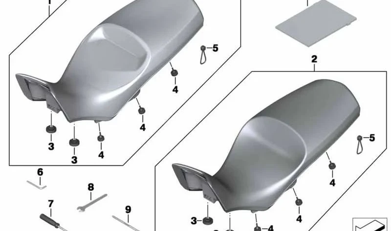 Banco de asiento bajo negro OEM 52538535834 para motos BMW F800GS Adventure, F700GS Adventure. Original BMW Motorrad.