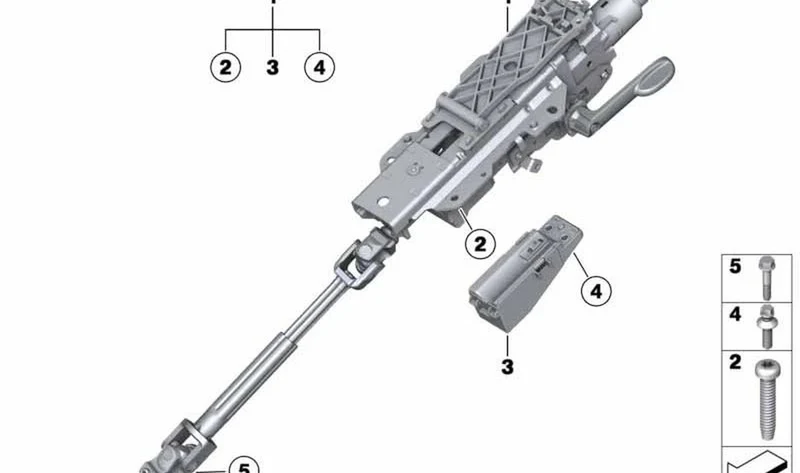 Árbol de dirección, regulación manual OEM 32302752897 para MINI R56, R55, R57, R58, R59... y más. Original MINI.