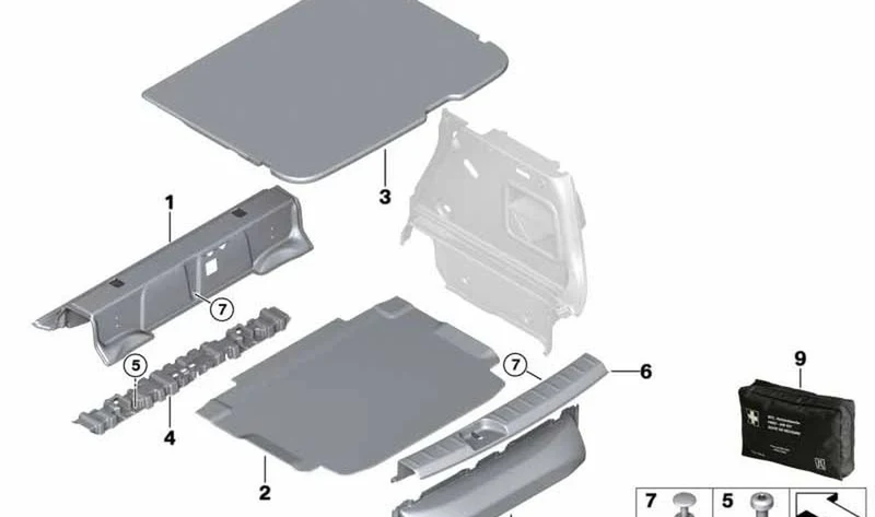 Revestimiento traverso maletero OEM 51477427156 para MINI Clubman F54, F54 LCI. Original MINI.