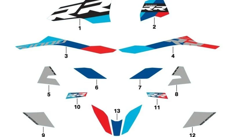 Decoración revestimiento lateral derecho OEM 51147108862 para BMW Motorrad S 1000 RR (K67). Original BMW Motorrad.