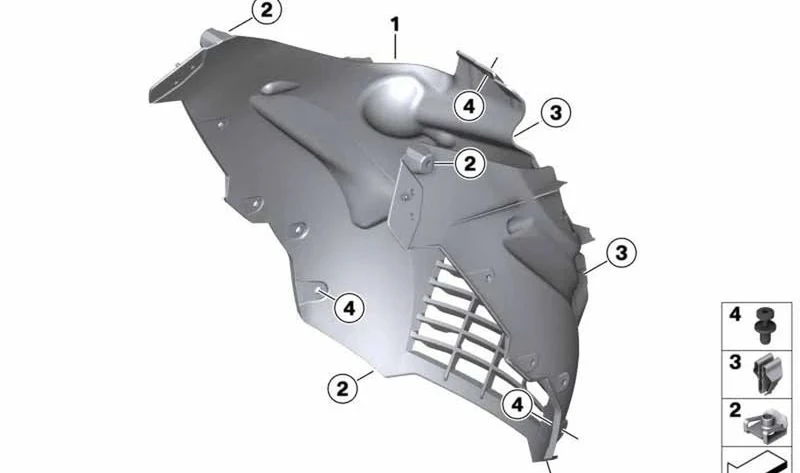 Moldura de radiador OEM 46638558258 para motos BMW C 400 GT (K08). Original BMW Motorrad.