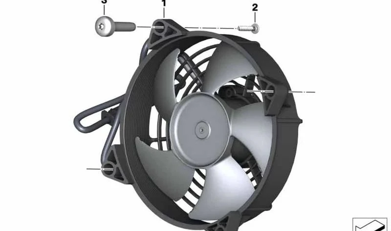 Cerco de ventilador con ventilador OEM 17428552529 para motos BMW C 400 GT, C 400 X... y más. Original BMW Motorrad.