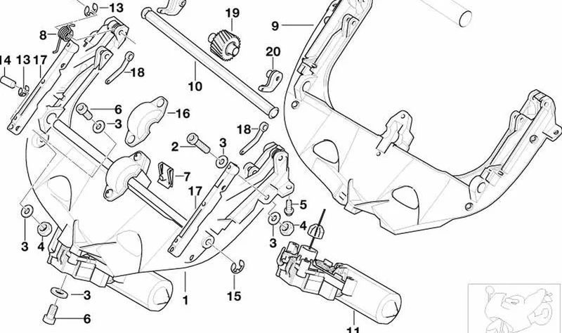 Muelle derecho OEM 46632313950 para BMW Motorrad R 1100 RT, R 850 RT, R 1150 RT... y más. Original BMW Motorrad.