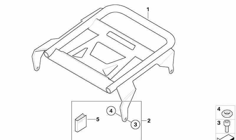 Juego de piezas adosadas para Topcase OEM 71607696177 para BMW R1200GS, R1200GS Adventure... y más. Original BMW Motorrad.