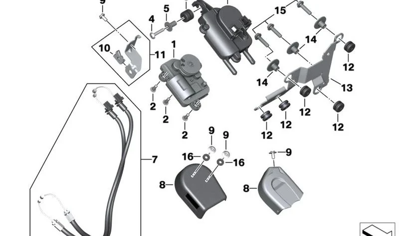 Soporte regulador chapaleta gases escape OEM 18518357194 para BMW Motorrad M 1000 R, M 1000 RR, S 1000 R, S 1000 RR. Original BMW Motorrad.
