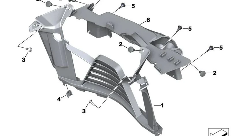 Salida de aire del radiador OEM 46638403878 para motos BMW F 900 R, F 900 R A2. Original BMW Motorrad.