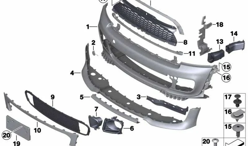 Chapaleta ojete de remolque imprimada OEM 51117309484 para MINI R56 LCI, R55 LCI, R57 LCI, R58, R59. Original MINI.