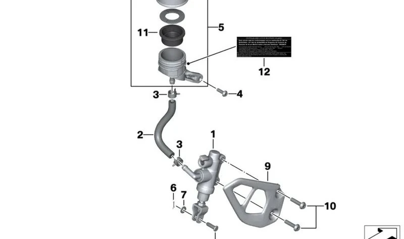 Abrazadera tubo flexible OEM 32727723288 para motos BMW R1200GS, R1200GS Adventure, R1200RT, HP4, S1000RR, S1000R... y más. Original BMW Motorrad.