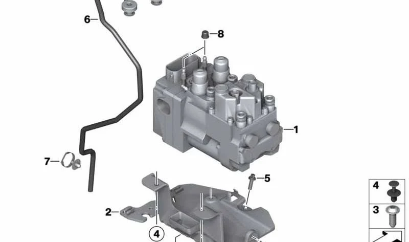 Soporte modulador ABS OEM 34517660985 para motos BMW K1200S, K1200R, K1300S, K1300R. Original BMW Motorrad.