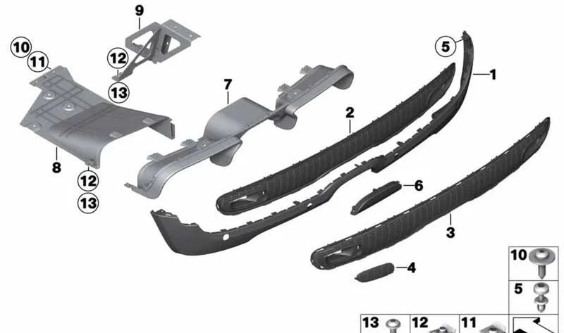 Soporte de guía de aire izquierdo OEM 51747370213 para MINI R56 LCI, Cooper S JCW... y más. Original MINI.
