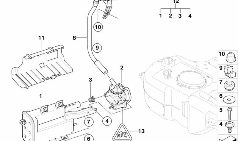 Bomba de diagnosis OEM 16137195447 para MINI Cabrio R52 (11/2002 - 07/2008). Original MINI.