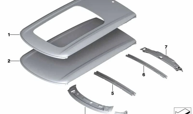 Marco de ventanilla trasera OEM 41007430896 para MINI F54 Clubman, Clubman LCI. Original MINI.