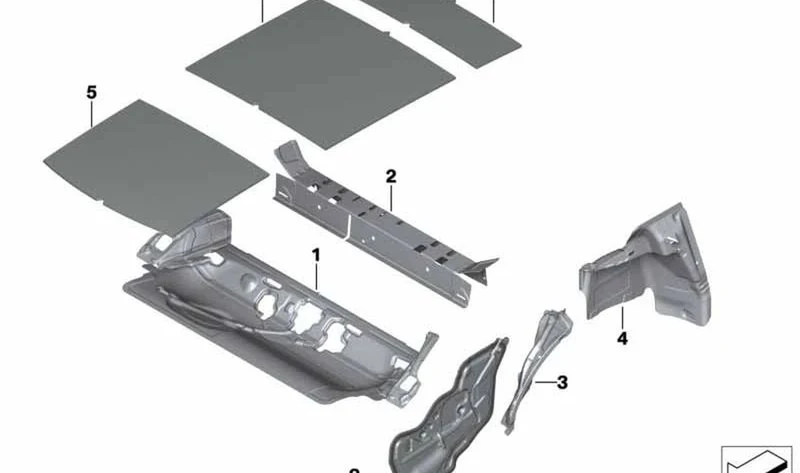 Insonorización cubrerueda trasera OEM 51487369180 para MINI Clubman F54, F54 LCI. Original MINI.