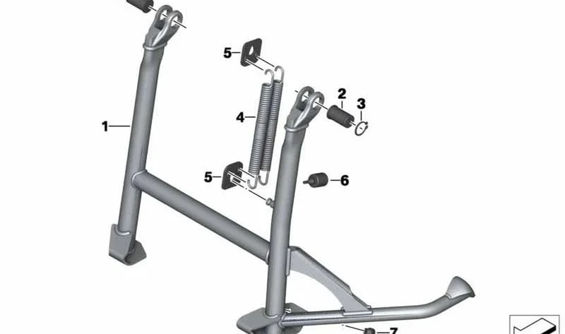Caballete central OEM 46528526523 para motos BMW R 1200 GS, R 1250 GS, R 1200 GS Adv., R 1250 GS Adv. Original BMW Motorrad.