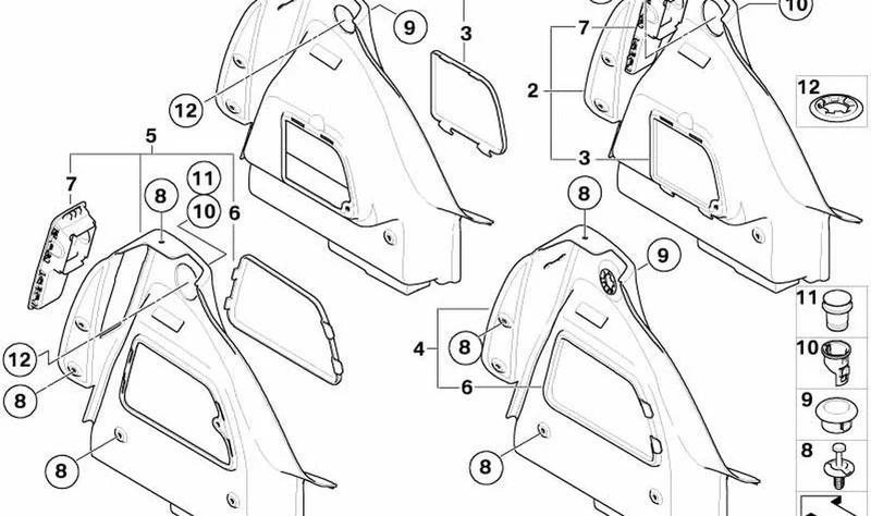 Tapa de revestimiento maletero izquierdo OEM 51477138429 para MINI R56, R56 LCI. Original MINI.