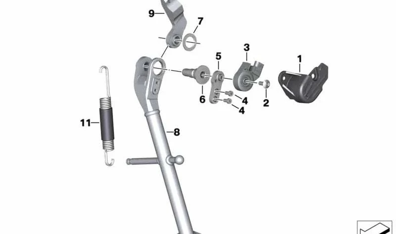 Cubierta interruptor caballete lateral OEM 46539457238 para BMW G 310 GS (K02) 2016-2020. Original BMW Motorrad.