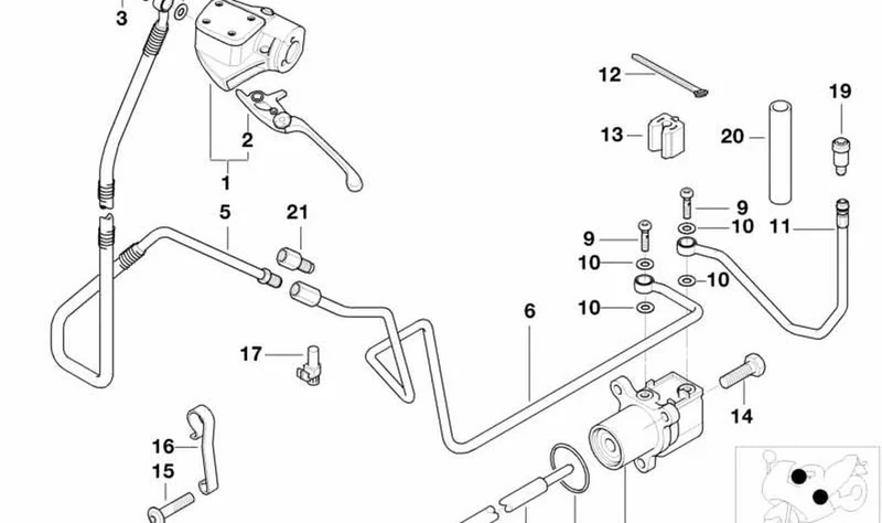 Estribo de alambre OEM 34327676149 para motos BMW R 1200 C, R 1200 C Montauk. Original BMW Motorrad.