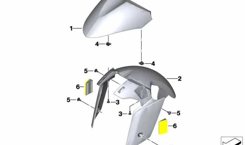 Cubierta de rueda delantera OEM 46617725037 para motos BMW C 650 GT (K19, 2011-2020). Original BMW Motorrad.