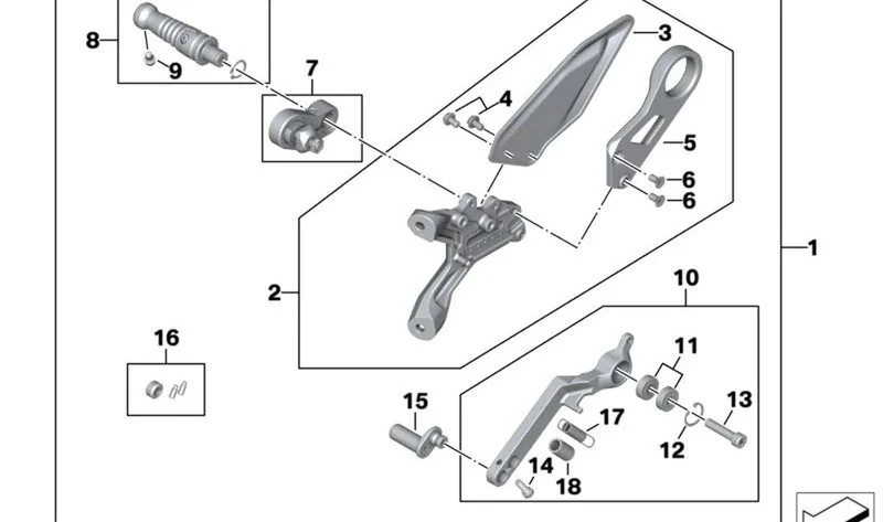 Tope delantero OEM 46719443020 para motos BMW S 1000 RR (K67), M 1000 RR (K66). Original BMW Motorrad.