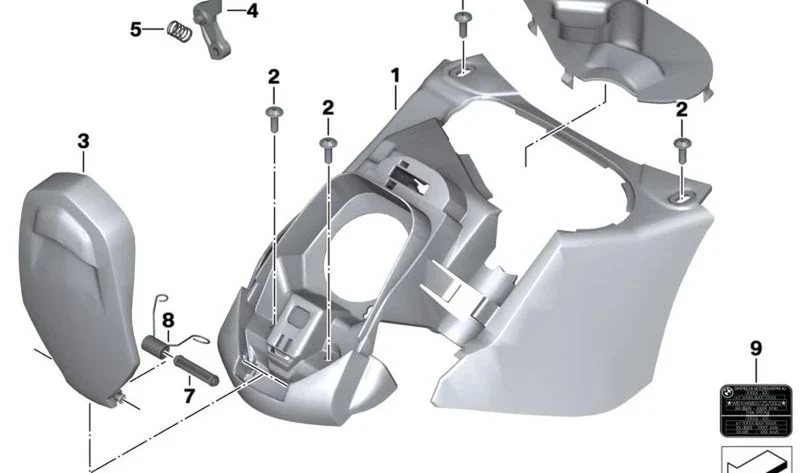 Gancho de cierre OEM 46637725304 para motos BMW C 600 Sport, C 650 Sport, C 650 GT. Original BMW Motorrad.