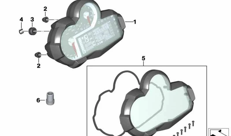 Cuadro de instrumentos OEM 62118393191 para motos BMW R 1200 GS, R 1200 GS Adventure. Original BMW Motorrad.