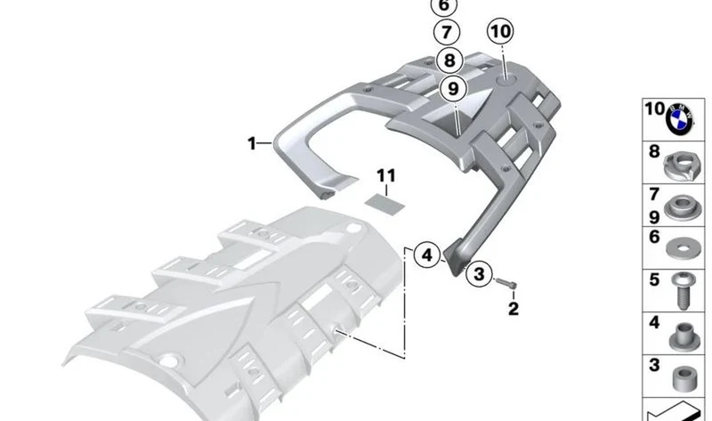 Folio izquierdo OEM 46547685249 para motos BMW R1200GS (K25). Original BMW Motorrad.